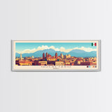 Queretaro, Mexico Panoramic Travel Poster Canvas Print, Queretaro, Mexico Painting, Mexico Art, Queretaro Travel Art, Living Room Painting