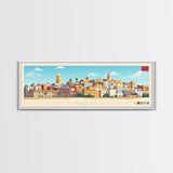 Panoramic Travel Poster Rabat, Morocco Canvas Print, Rabat, Morocco Painting, Morocco Art, Rabat Travel Art, Guest Room Painting