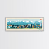 Red Deer, Canada Travel Poster Panoramic Canvas Print, Red Deer, Canada Painting, Canada Art, Red Deer Travel Art, Guest Room Painting