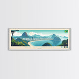 Rio de Janeiro, Brazil Panoramic Travel Poster Canvas Print, Rio de Janeiro, Brazil Painting, Brazil Art, Rio de Janeiro Travel Art, Living Room Painting