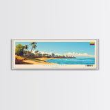 Riohacha, Colombia Travel Poster Panoramic Canvas Print, Riohacha, Colombia Painting, Colombia Art, Riohacha Travel Art, Guest Room Painting