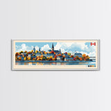 Saint-Jean-sur-Richelieu, Canada Travel Poster Panoramic Canvas Print, Saint-Jean-sur-Richelieu, Canada Painting, Canada Art, Saint-Jean-sur-Richelieu Travel Art, Guest Room Painting