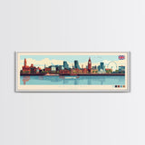 Salford, England Panoramic Travel Poster Canvas Print, Salford, England Painting, England Art, Salford Travel Art, Guest Room Painting