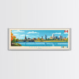 Panoramic Travel Poster Saskatoon, Canada Canvas Print, Saskatoon, Canada Painting, Canada Art, Saskatoon Travel Art, Guest Room Painting