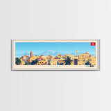 Sfax, Tunisia Panoramic Travel Poster Canvas Print, Sfax, Tunisia Painting, Tunisia Art, Sfax Travel Art, Living Room Painting