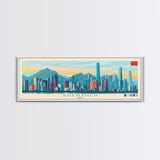 Panoramic Travel Poster Shenzhen, China Canvas Print, Shenzhen, China Painting, China Art, Shenzhen Travel Art, Guest Room Painting