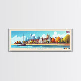 Panoramic Travel Poster Southampton, England Canvas Print, Southampton, England Painting, England Art, Southampton Travel Art, Guest Room Painting