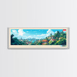 Starfruit City, Indonesia Panoramic Travel Poster Canvas Print, Starfruit City, Indonesia Painting, Indonesia Art, Starfruit City Panoramic Travel Art, Travel Painting