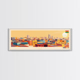 Tamale, Ghana Panoramic Travel Poster Canvas Print, Tamale, Ghana Painting, Ghana Art, Tamale Travel Art, Guest Room Painting