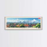 Panoramic Travel Poster Tangerang, Indonesia Canvas Print, Tangerang, Indonesia Painting, Indonesia Art, Tangerang Travel Art, Guest Room Painting