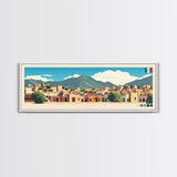 Tecamac, Mexico Panoramic Travel Poster Canvas Print, Tecamac, Mexico Painting, Mexico Art, Tecamac Travel Art, Guest Room Painting