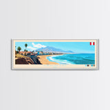 Trujillo, Peru Panoramic Travel Poster Canvas Print, Trujillo, Peru Painting, Peru Art, Trujillo Travel Art, Guest Room Painting