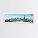 Zhengzhou, China Panoramic Travel Poster Canvas Print, Zhengzhou, China Painting, China Art, Zhengzhou Travel Art, Living Room Painting