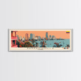 Barranquilla, Colombia Panoramic Canvas Print, Barranquilla, Colombia Painting, Colombia Art, Barranquilla Travel Poster, Travel Art, Guest Room Painting