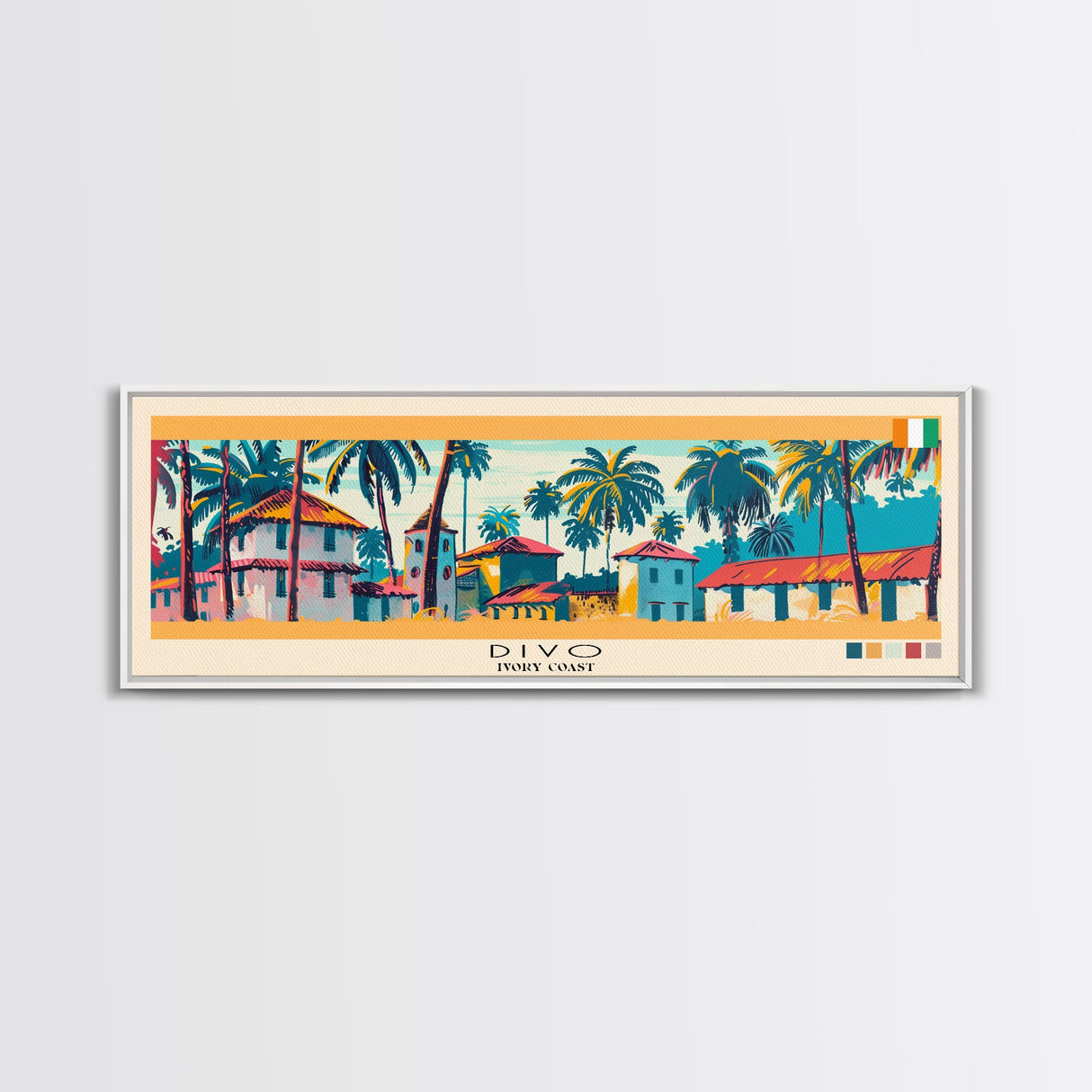 Divo, Ivory Coast Panoramic Canvas Print, Divo, Ivory Coast Painting, Ivory Coast Art, Divo Travel Poster, Travel Art, Living Room Painting