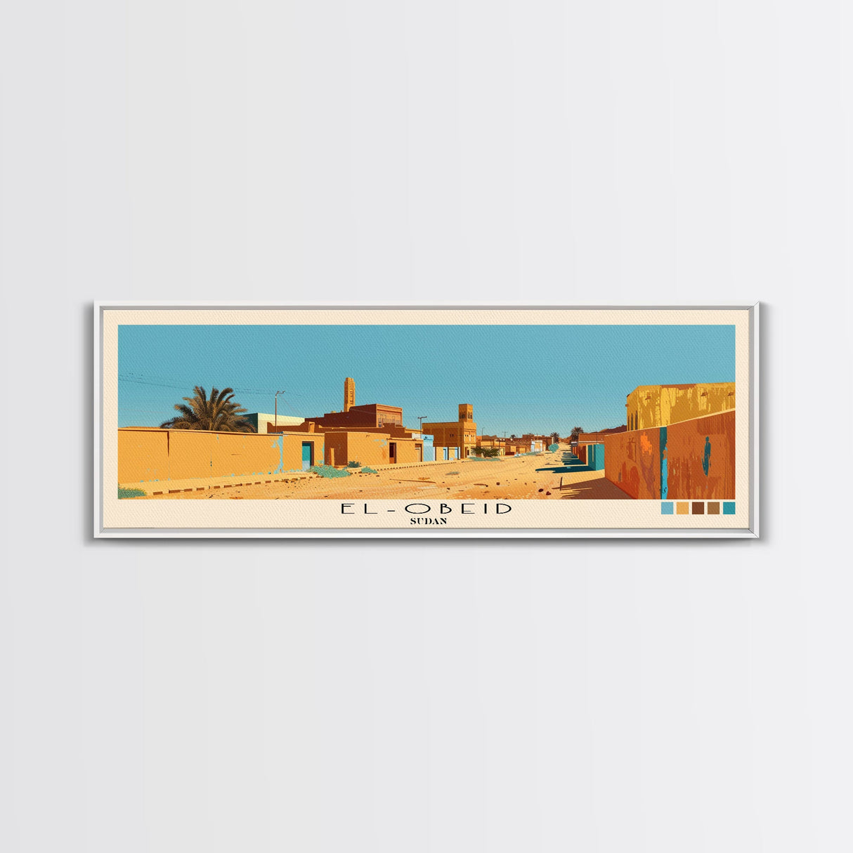 El-Obeid,  Sudan Panoramic Canvas Print, El-Obeid,  Sudan Painting,  Sudan Art, El-Obeid Travel Poster, Travel Art, Vacation Gift