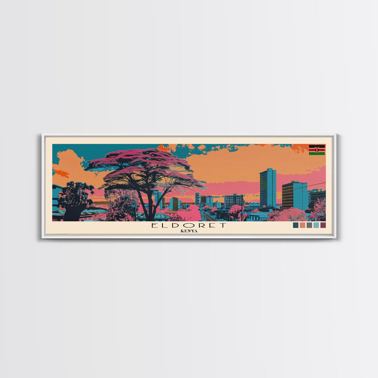 Eldoret, Kenya Panoramic Canvas Print, Eldoret, Kenya Painting, Kenya Art, Eldoret Travel Poster, Travel Art, Guest Room Painting