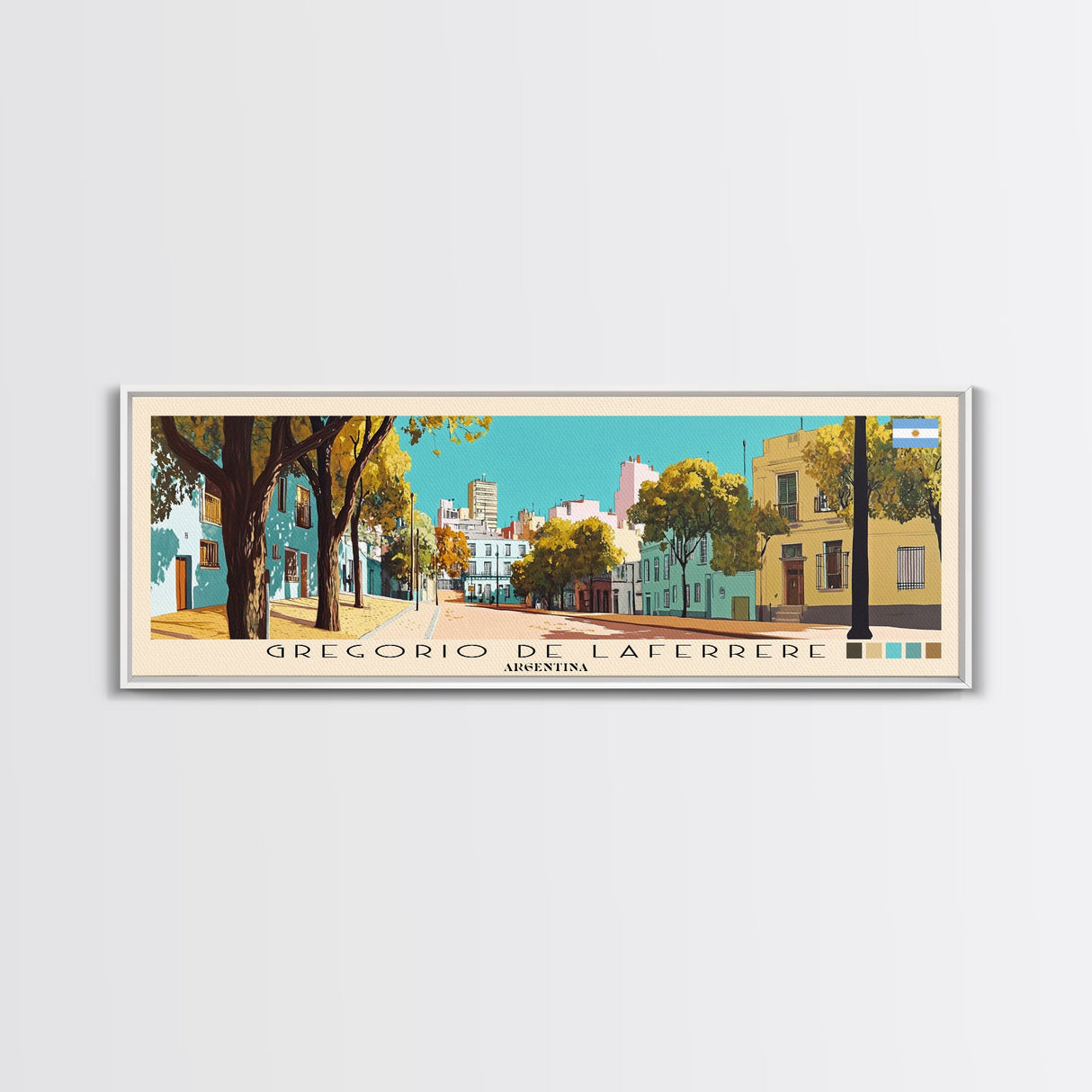 Gregorio de Laferrere, Argentina Panoramic Canvas Print, Gregorio de Laferrere, Argentina Painting, Argentina Art, Gregorio de Laferrere Travel Poster, Travel Art, Vacation Gift