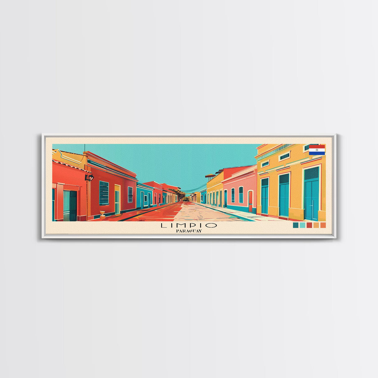 Limpio, Paraguay Panoramic Canvas Print, Limpio, Paraguay Painting, Paraguay Art, Limpio Travel Poster, Travel Art, Living Room Painting