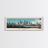 Melbourne, Australia Panoramic Canvas Print, Melbourne, Australia Painting, Australia Art, Melbourne Travel Poster, Travel Art, Guest Room Painting