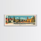 Queretaro, Mexico Panoramic Canvas Print, Queretaro, Mexico Painting, Mexico Art, Queretaro Travel Poster, Travel Art, Living Room Painting