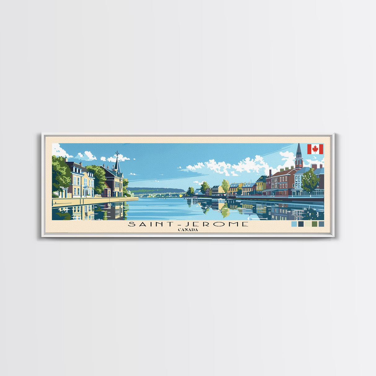 Saint-Jerome, Canada Panoramic Canvas Print, Saint-Jerome, Canada Painting, Canada Art, Saint-Jerome Travel Poster, Travel Art, Housewarming Gift