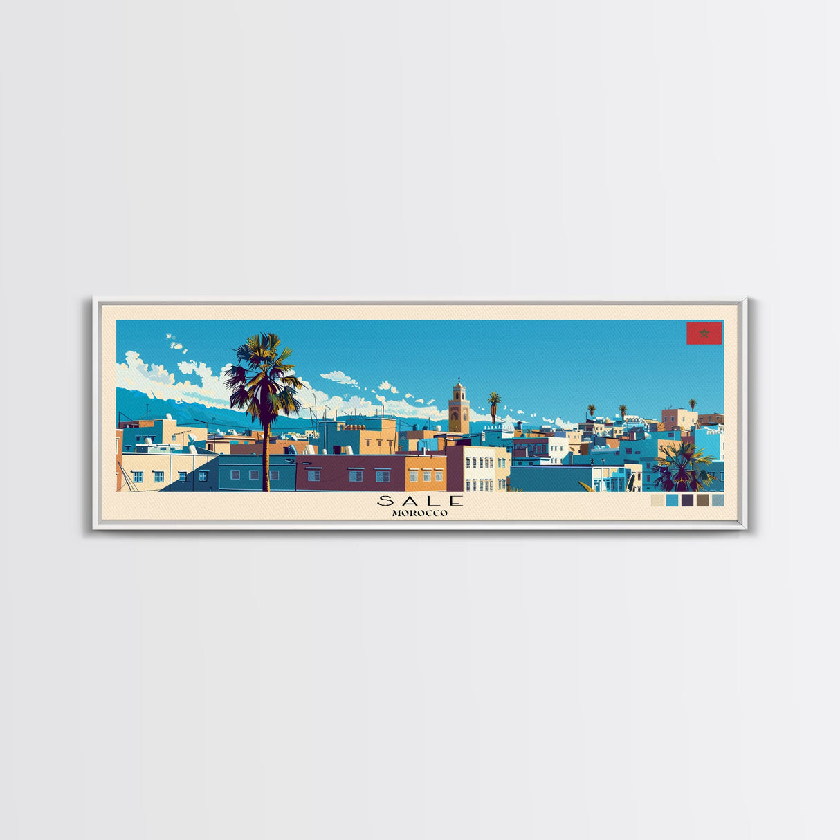 Sale, Morocco Panoramic Canvas Print, Sale, Morocco Painting, Morocco Art, Sale Travel Poster, Travel Art, Vacation Gift