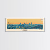 Seoul, South Korea Panoramic Canvas Print, Seoul, South Korea Painting, South Korea Art, Seoul Travel Poster, Travel Art, Vacation Gift