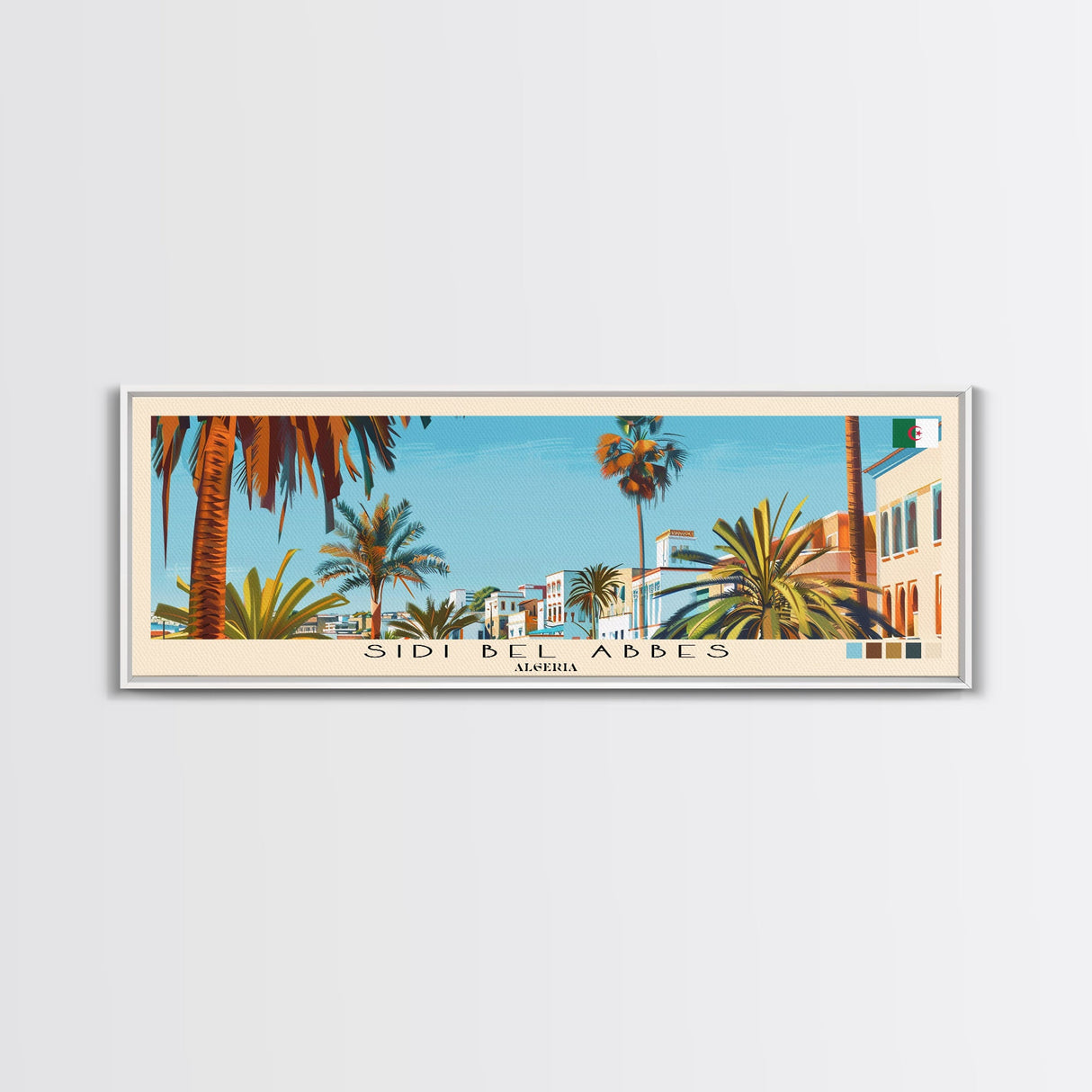 Sidi bel Abbes, Algeria Panoramic Canvas Print, Sidi bel Abbes, Algeria Painting, Algeria Art, Sidi bel Abbes Travel Poster, Travel Art, Vacation Gift