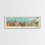 Sao Paulo, Brazil Panoramic Canvas Print, Sao Paulo, Brazil Painting, Brazil Art, Sao Paulo Travel Poster, Travel Art, Vacation Gift