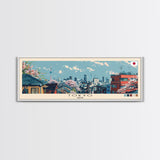 Tokyo, Japan Panoramic Canvas Print, Tokyo, Japan Painting, Japan Art, Tokyo Travel Poster, Travel Art, Guest Room Painting