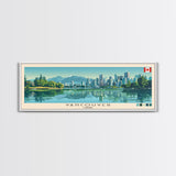 Vancouver, Canada Panoramic Canvas Print, Vancouver, Canada Painting, Canada Art, Vancouver Travel Poster, Travel Art, Housewarming Gift