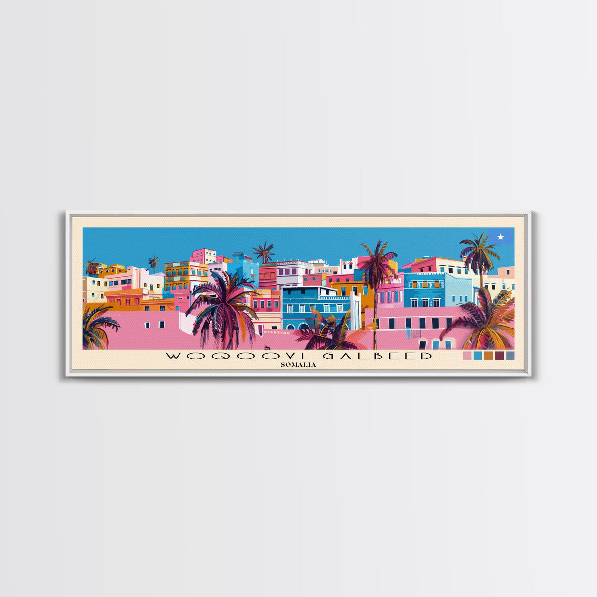 Woqooyi Galbeed, Somalia Panoramic Canvas Print, Woqooyi Galbeed, Somalia Painting, Somalia Art, Woqooyi Galbeed Travel Poster, Travel Art, Housewarming Gift