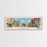 Worcester, England Panoramic Canvas Print, Worcester, England Painting, England Art, Worcester Travel Poster, Travel Art, Guest Room Painting