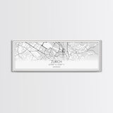 Panoramic Zurich City Map, Switzerland Art, Map Print, Minimalist Wall Art, Canvas Art, Housewarming Gift, Street Map Art, Closing Gift