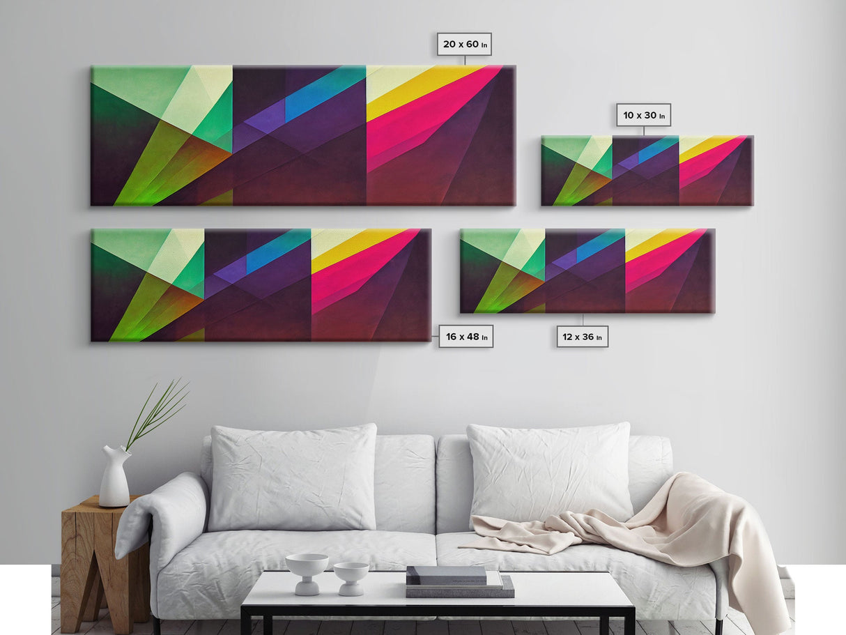 Abstract Colorful Painting Bright Multicolor wall art Framed Abstract canvas Print Brush Strokes Abstract canvas art Living room wall art