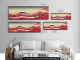 Mt. Fuji Panoramic Art, Framed Canvas Print, Japanese Style Art, Japanese Traditional Art, Wall Art Japanese, Japanese Art Print Canvas