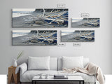 Driftwood, Panoramic Framed Canvas Print, Pacific Northwest / Washington State Driftwood Washed Up On The Shore, Extra Wide Format Art