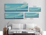 Just You, Me, and the Sea -  Nautical Art - Sail Boat on the Open Ocean - Framed Canvas Print - Panoramic Art - Ultra Wide Art