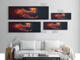 Panoramic Canvas Print Of "The Phoenix" - Rebirth Art - Framed Canvas Art - Framed Wall Art - Incredibly Beautiful Phoenix Decor