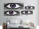 Big Eye Art, Line Art Print, Canvas Print, Eye Canvas Art, Eye Art Original, Framed Art Print, Wall Decor, Panoramic, Wall Art, Canvas Print