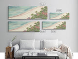 Beach Scene Art Canvas Print, Seashore, Seascape, Canvas Beach Wall Art, Tropical Beach, Waves Wall Art, Panoramic, Wall Art, Canvas Print