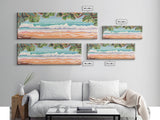 Beach Shore Art Canvas Print, Green Leaves, Canvas Beach Wall Art, Ocean Waves, Beach Sand Wall Art, Panoramic, Wall Art, Canvas Print