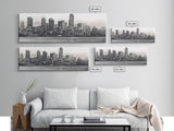 Cityscape Wall Art, City Skyline Wall Art, Black And White Large Art Print, Wall Decor, Framed Canvas, Panoramic, Wall Art, Canvas Print