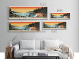 Acadia National Park, Panoramic Maine Travel Art, National Park Print, Minimalist Travel Art, Midcentury Modern Style Landscape