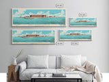 Dry Tortugas National Park, Panoramic Florida Travel Art, National Park Print, Minimalist Travel Art, Midcentury Modern Style Landscape