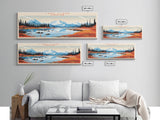 Lake Clark National Park, Panoramic Alaska Travel Art, National Park Print, Minimalist Travel Art, Midcentury Modern Style Landscape