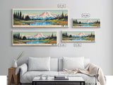 Mount Rainier National Park Panoramic Washington Travel Art, National Park Print, Minimalist Travel Art, Midcentury Modern Style Landscape