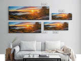 Photographic Panoramic of Acadia National Park, Sunset Photography, National Park Art, Framed Canvas Print, Landscape Photography