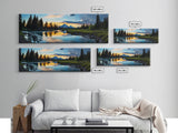 Photographic Panoramic of Banff National Park, Sunset Photography, National Park Art, Framed Canvas Print, Landscape Photography